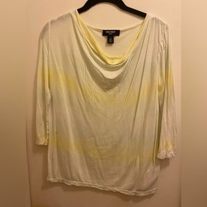 Tie dye yellow/ white Nine West top size S